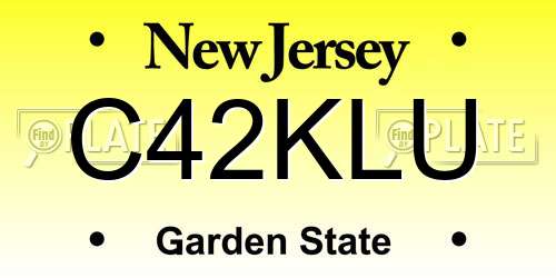 C42KLU New Jersey License Plate