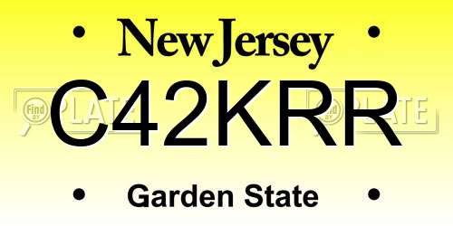 C42KRR New Jersey License Plate
