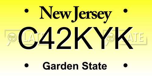 C42KYK New Jersey License Plate