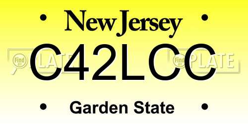C42LCC New Jersey License Plate