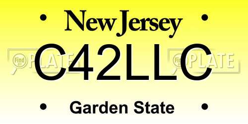 C42LLC New Jersey License Plate