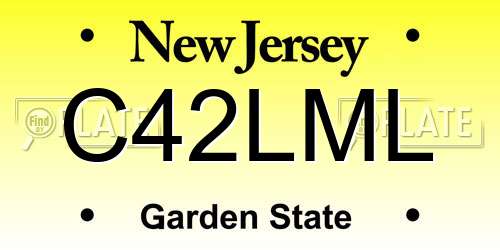 C42LML New Jersey License Plate