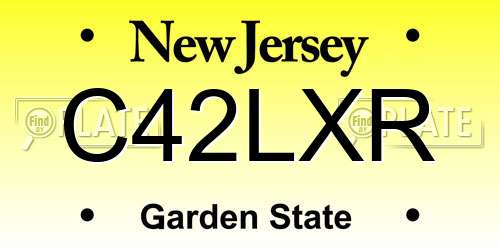 C42LXR New Jersey License Plate