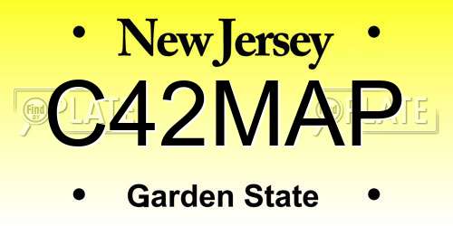 C42MAP New Jersey License Plate