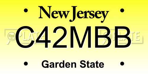C42MBB New Jersey License Plate