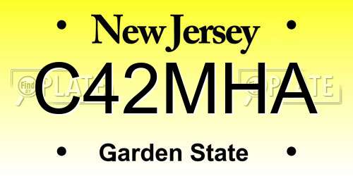 C42MHA New Jersey License Plate
