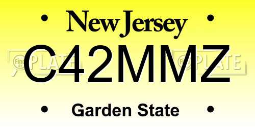 C42MMZ New Jersey License Plate