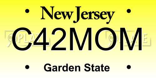 C42MOM New Jersey License Plate