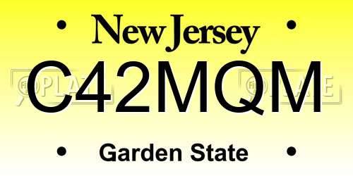 C42MQM New Jersey License Plate