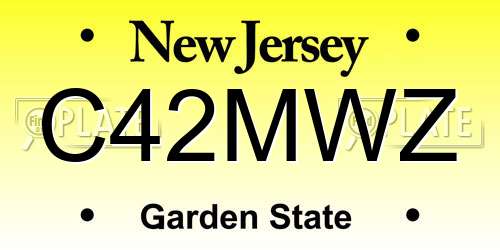 C42MWZ New Jersey License Plate