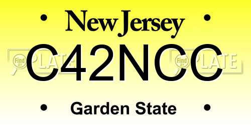 C42NCC New Jersey License Plate