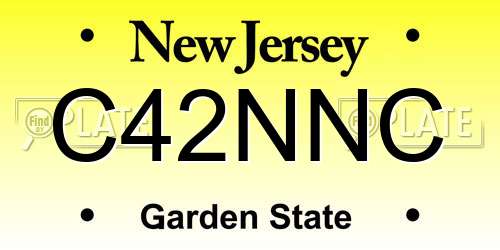 C42NNC New Jersey License Plate