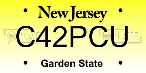 C42PCU New Jersey License Plate