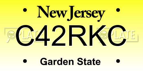 C42RKC New Jersey License Plate