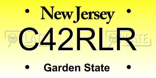 C42RLR New Jersey License Plate