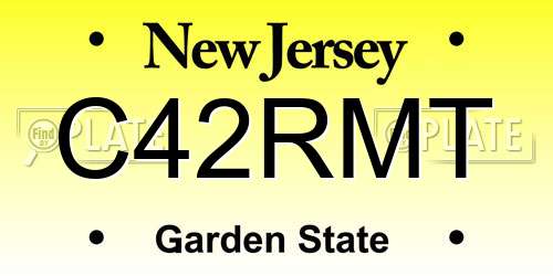 C42RMT New Jersey License Plate