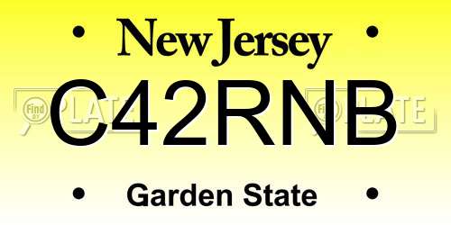 C42RNB New Jersey License Plate