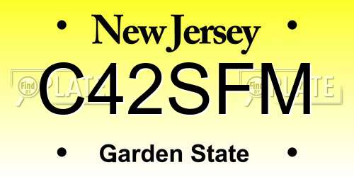 C42SFM New Jersey License Plate