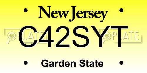 C42SYT New Jersey License Plate