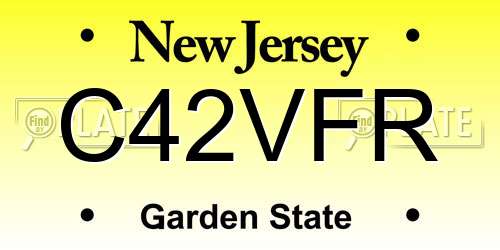 C42VFR New Jersey License Plate