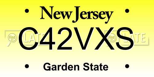 C42VXS New Jersey License Plate