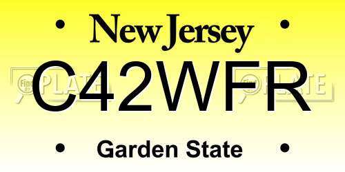 C42WFR New Jersey License Plate