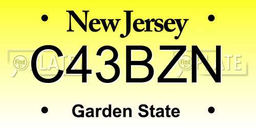 C43BZN New Jersey License Plate