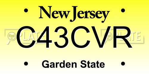 C43CVR New Jersey License Plate