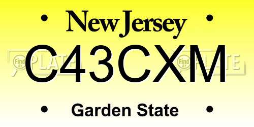 C43CXM New Jersey License Plate