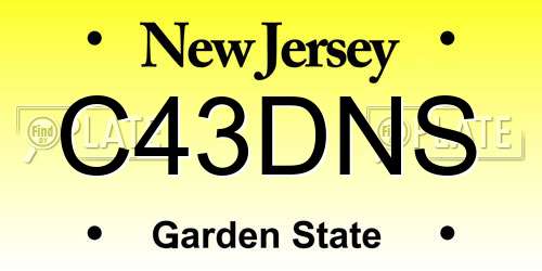 C43DNS New Jersey License Plate