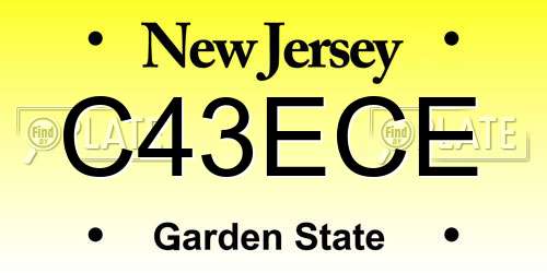 C43ECE New Jersey License Plate