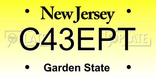 C43EPT New Jersey License Plate