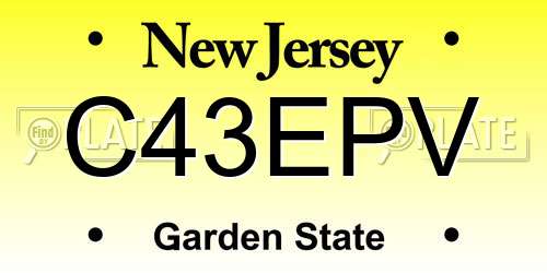 C43EPV New Jersey License Plate