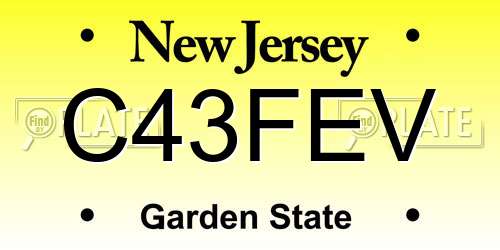 C43FEV New Jersey License Plate