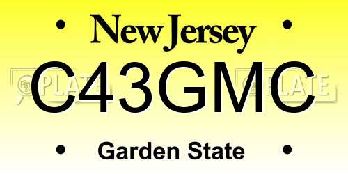 C43GMC New Jersey License Plate
