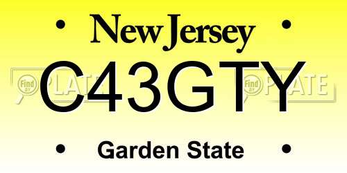 C43GTY New Jersey License Plate
