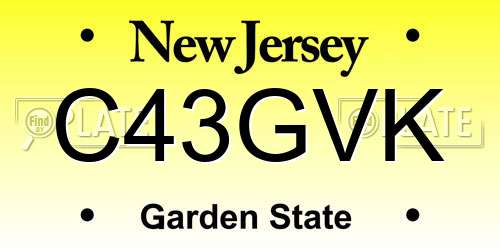 C43GVK New Jersey License Plate