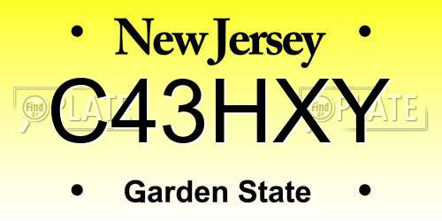 C43HXY New Jersey License Plate