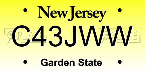 C43JWW New Jersey License Plate