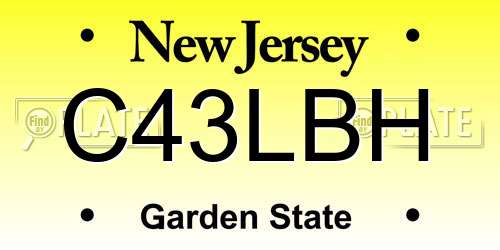 C43LBH New Jersey License Plate