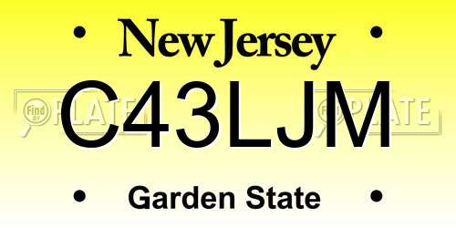 C43LJM New Jersey License Plate