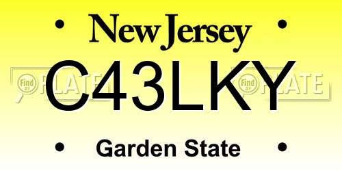 C43LKY New Jersey License Plate