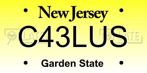 C43LUS New Jersey License Plate