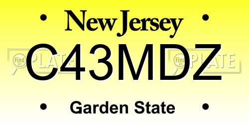 C43MDZ New Jersey License Plate