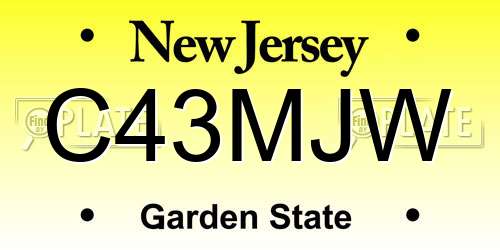 C43MJW New Jersey License Plate