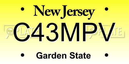 C43MPV New Jersey License Plate