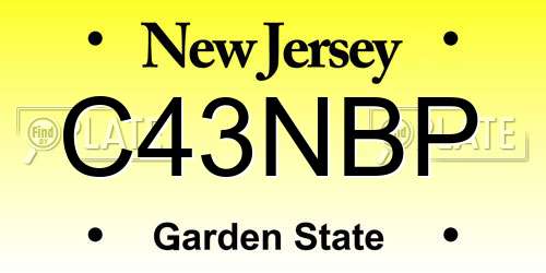C43NBP New Jersey License Plate