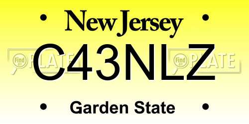C43NLZ New Jersey License Plate