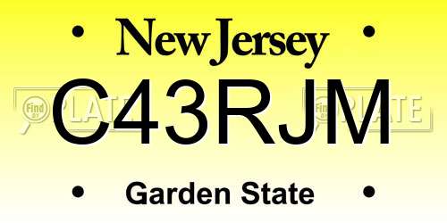 C43RJM New Jersey License Plate