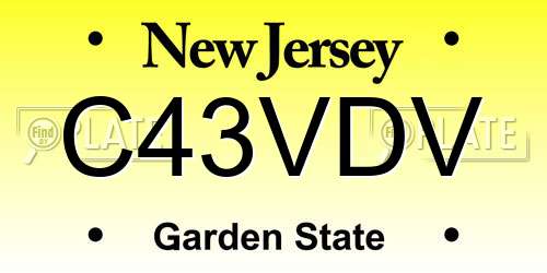 C43VDV New Jersey License Plate